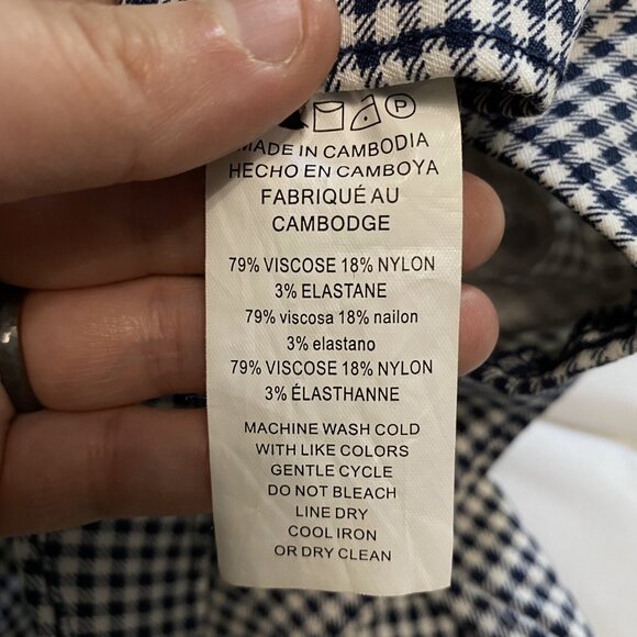 Michael Kors Navy Blue and White Houndstooth checkered leggings, size M - Picture 7 of 8